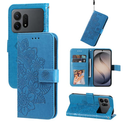 Seven-petal Flowers Embossing Leather Phone Case, For Galaxy S27 Ultra 5G, For Galaxy S27 Pro 5G, For Galaxy S27 5G, For Galaxy S27+ 5G