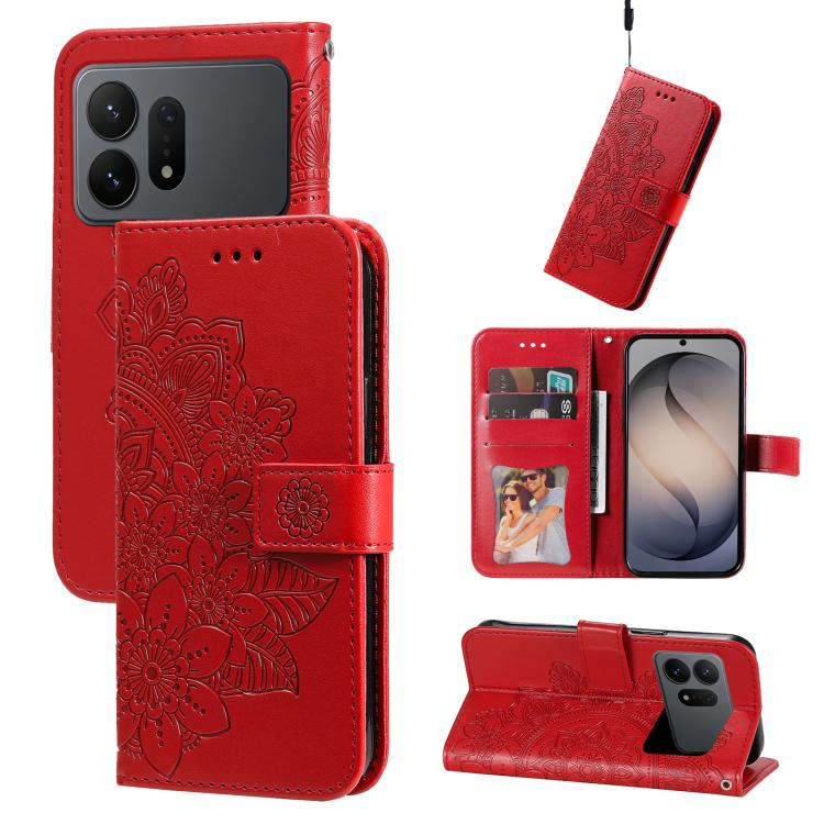Seven-petal Flowers Embossing Leather Phone Case, For Galaxy S27 Ultra 5G, For Galaxy S27 Pro 5G, For Galaxy S27 5G, For Galaxy S27+ 5G