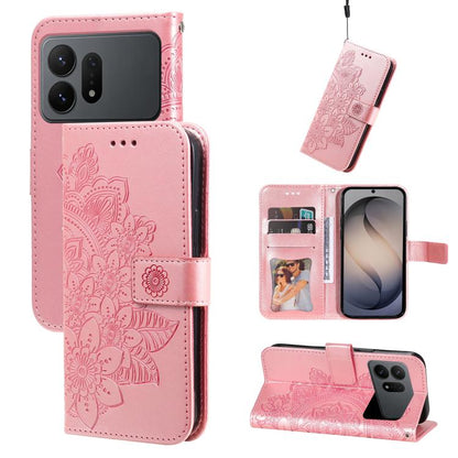 Seven-petal Flowers Embossing Leather Phone Case, For Galaxy S27 Ultra 5G, For Galaxy S27 Pro 5G, For Galaxy S27 5G, For Galaxy S27+ 5G