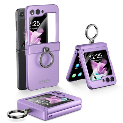 Integrated Folding Ring Phone Case with Hinge, For Samsung Galaxy Z Flip6 / Flip7 FE, For Samsung Galaxy Z Flip5 5G