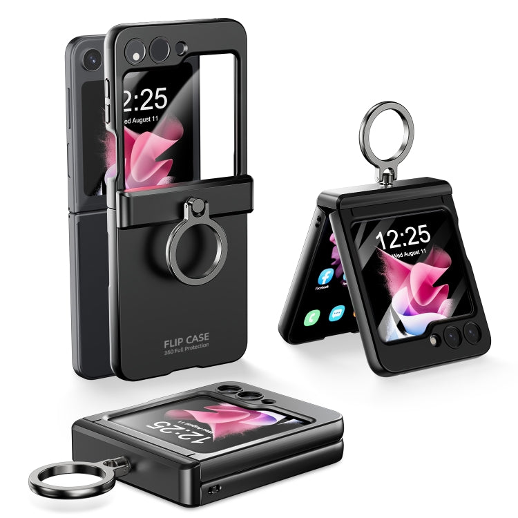 Integrated Folding Ring Phone Case with Hinge, For Samsung Galaxy Z Flip6 / Flip7 FE, For Samsung Galaxy Z Flip5 5G