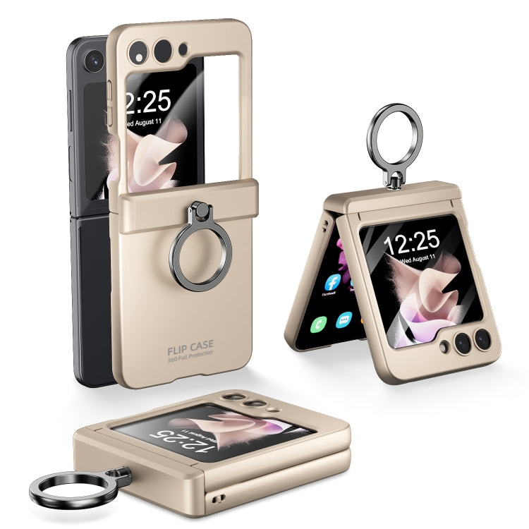 Integrated Folding Ring Phone Case with Hinge, For Samsung Galaxy Z Flip6 / Flip7 FE, For Samsung Galaxy Z Flip5 5G