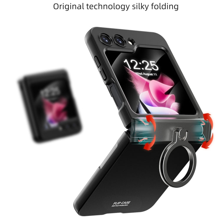 Integrated Folding Ring Phone Case with Hinge, For Samsung Galaxy Z Flip6 / Flip7 FE, For Samsung Galaxy Z Flip5 5G