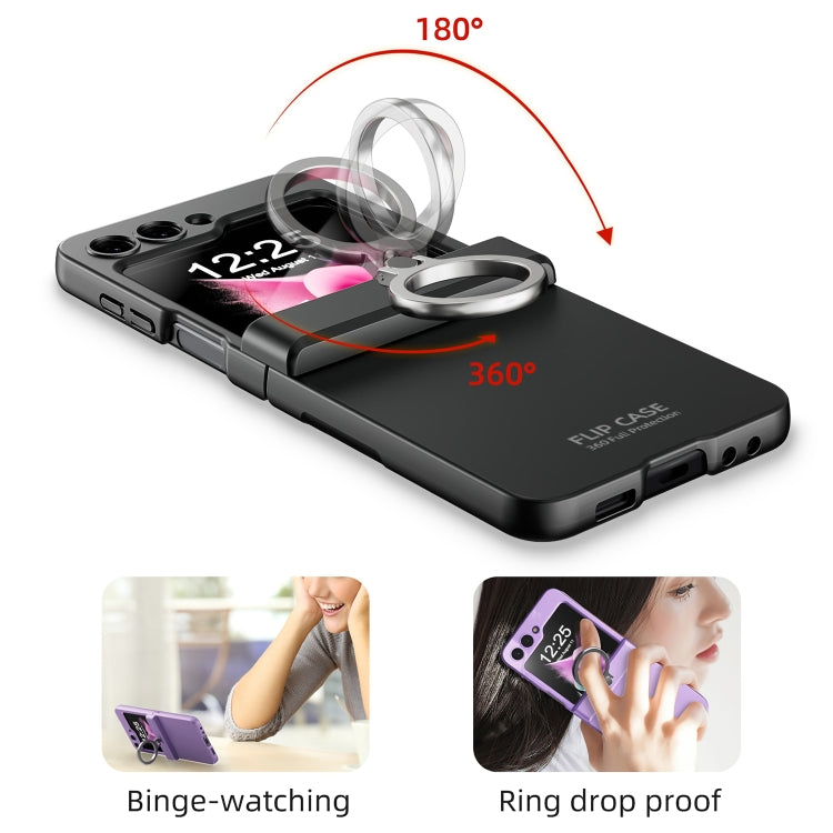Integrated Folding Ring Phone Case with Hinge, For Samsung Galaxy Z Flip6 / Flip7 FE, For Samsung Galaxy Z Flip5 5G