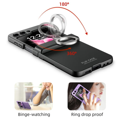 Integrated Folding Ring Phone Case with Hinge, For Samsung Galaxy Z Flip6 / Flip7 FE, For Samsung Galaxy Z Flip5 5G
