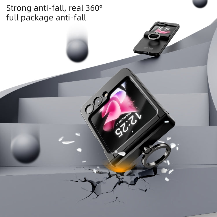 Integrated Folding Ring Phone Case with Hinge, For Samsung Galaxy Z Flip6 / Flip7 FE, For Samsung Galaxy Z Flip5 5G