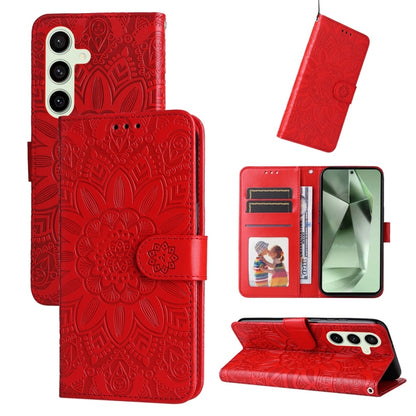 Embossed Sunflower Leather Phone Case, For Galaxy S25 Ultra 5G, For Galaxy S24 FE 5G