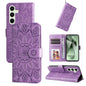 Embossed Sunflower Leather Phone Case, For Galaxy S25 Ultra 5G, For Galaxy S24 FE 5G