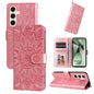 Embossed Sunflower Leather Phone Case, For Galaxy S25 Ultra 5G, For Galaxy S24 FE 5G