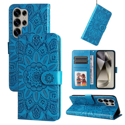 Embossed Sunflower Leather Phone Case, For Samsung Galaxy S25 Edge 5G, For Samsung Galaxy S25 5G, For Samsung Galaxy S25+ 5G, For Samsung Galaxy S25 Ultra 5G
