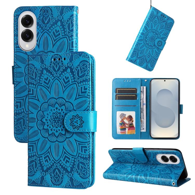 Embossed Sunflower Leather Phone Case, For Galaxy S26 5G, For Galaxy S25 Edge 5G, For Galaxy S25 5G, For Galaxy S25+ 5G