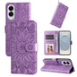 Embossed Sunflower Leather Phone Case, For Galaxy S26 5G, For Galaxy S25 Edge 5G, For Galaxy S25 5G, For Galaxy S25+ 5G