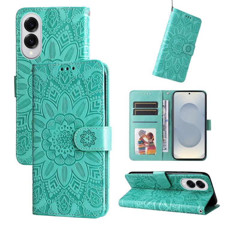Embossed Sunflower Leather Phone Case, For Galaxy S26 5G, For Galaxy S25 Edge 5G, For Galaxy S25 5G, For Galaxy S25+ 5G