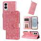 Embossed Sunflower Leather Phone Case, For Galaxy S26 5G, For Galaxy S25 Edge 5G, For Galaxy S25 5G, For Galaxy S25+ 5G