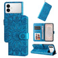 Embossed Sunflower Leather Phone Case, For Galaxy S26 FE 5G, For Galaxy S26+ 5G, For Galaxy S26 Edge 5G, For Galaxy S26 Ultra 5G