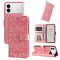 Embossed Sunflower Leather Phone Case, For Galaxy S26 FE 5G, For Galaxy S26+ 5G, For Galaxy S26 Edge 5G, For Galaxy S26 Ultra 5G