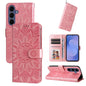 Embossed Sunflower Leather Phone Case, For Galaxy S26 FE 5G, For Galaxy S26+ 5G, For Galaxy S26 Edge 5G, For Galaxy S26 Ultra 5G