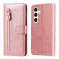 Fashion Calf Texture Zipper Leather Phone Case, For Galaxy S25 Ultra 5G, For Galaxy S24 FE 5G