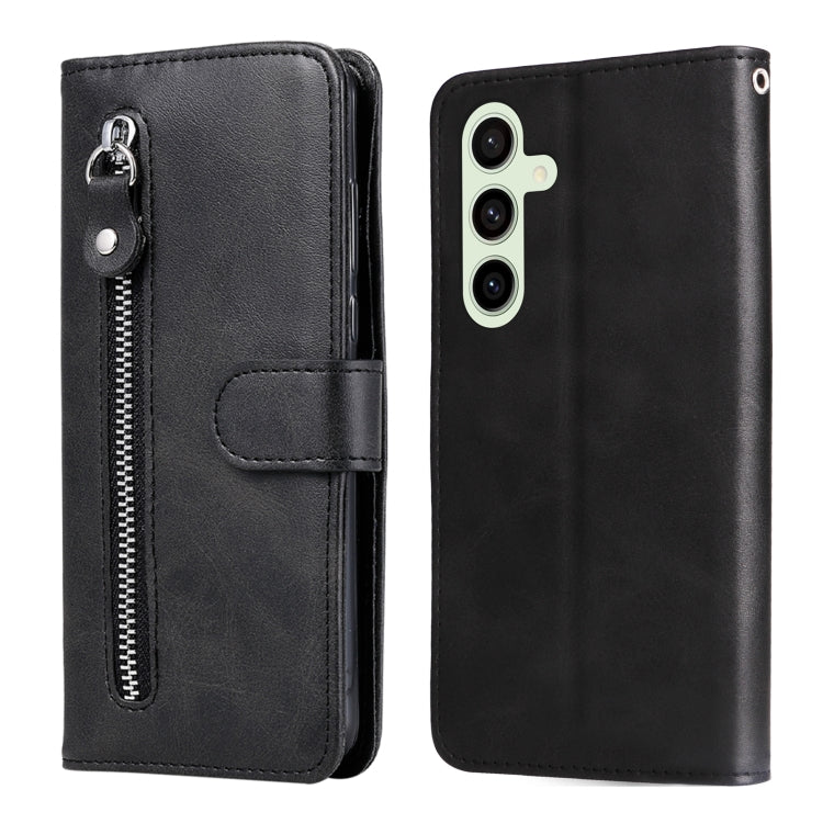 Fashion Calf Texture Zipper Leather Phone Case, For Galaxy S25 Ultra 5G, For Galaxy S24 FE 5G
