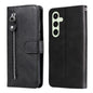 Fashion Calf Texture Zipper Leather Phone Case, For Galaxy S25 Ultra 5G, For Galaxy S24 FE 5G