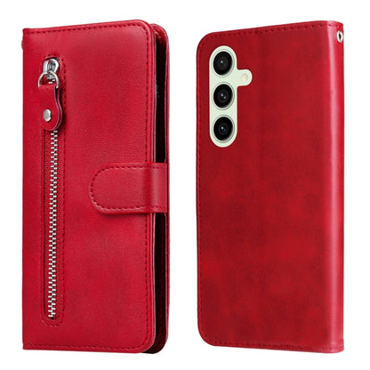 Fashion Calf Texture Zipper Leather Phone Case, For Galaxy S25 Ultra 5G, For Galaxy S24 FE 5G