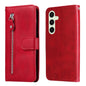Fashion Calf Texture Zipper Leather Phone Case, For Galaxy S25 Ultra 5G, For Galaxy S24 FE 5G