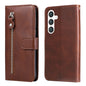 Fashion Calf Texture Zipper Leather Phone Case, For Samsung Galaxy S25 Edge 5G, For Samsung Galaxy S25 5G, For Samsung Galaxy S25+ 5G, For Samsung Galaxy S25 Ultra 5G