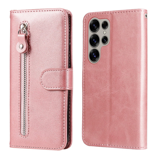 Fashion Calf Texture Zipper Leather Phone Case, For Galaxy S25 Ultra 5G, For Galaxy S24 FE 5G
