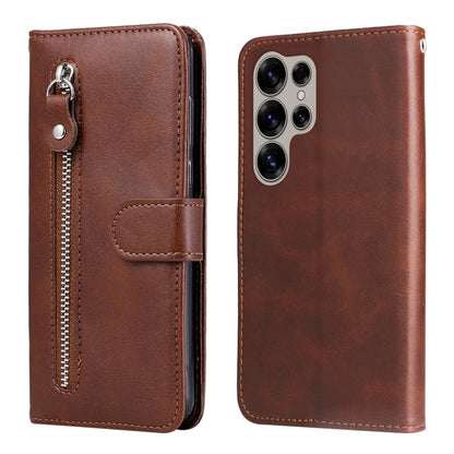 Fashion Calf Texture Zipper Leather Phone Case, For Galaxy S25 Ultra 5G, For Galaxy S24 FE 5G
