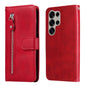 Fashion Calf Texture Zipper Leather Phone Case, For Galaxy S25 Ultra 5G, For Galaxy S24 FE 5G