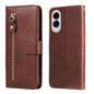 Fashion Calf Texture Zipper Leather Phone Case, For Samsung Galaxy S25 Edge 5G, For Samsung Galaxy S25 5G, For Samsung Galaxy S25+ 5G, For Samsung Galaxy S25 Ultra 5G