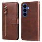 Fashion Calf Texture Zipper Leather Phone Case, For Samsung Galaxy S26+ 5G, For Samsung Galaxy S26 Edge 5G, For Samsung Galaxy S26 Ultra 5G, For Samsung Galaxy S26 Pro 5G