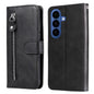 Fashion Calf Texture Zipper Leather Phone Case, For Galaxy S26 5G, For Galaxy S25 Edge 5G, For Galaxy S25 5G, For Galaxy S25+ 5G