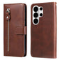 Fashion Calf Texture Zipper Leather Phone Case, For Galaxy S26 FE 5G, For Galaxy S26+ 5G, For Galaxy S26 Edge 5G, For Galaxy S26 Ultra 5G