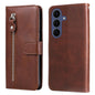 Fashion Calf Texture Zipper Leather Phone Case, For Galaxy S26 FE 5G, For Galaxy S26+ 5G, For Galaxy S26 Edge 5G, For Galaxy S26 Ultra 5G