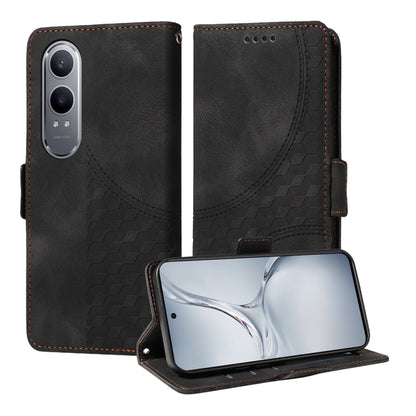 Embossed Rhombus Starry Leather Phone Case