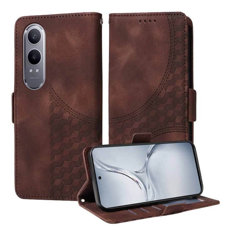 Embossed Rhombus Starry Leather Phone Case