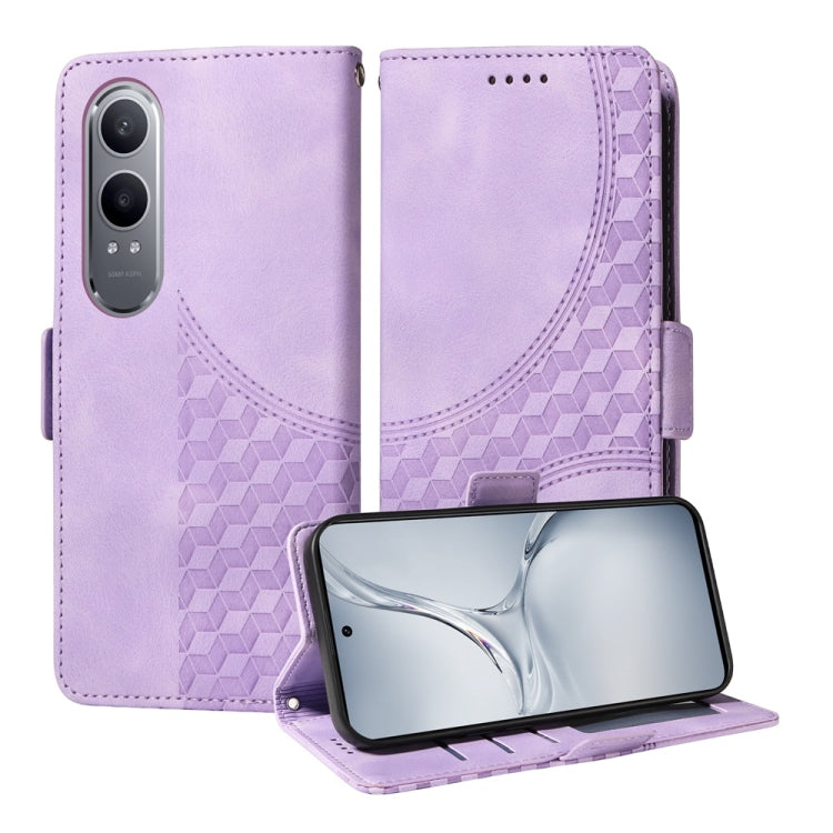 Embossed Rhombus Starry Leather Phone Case