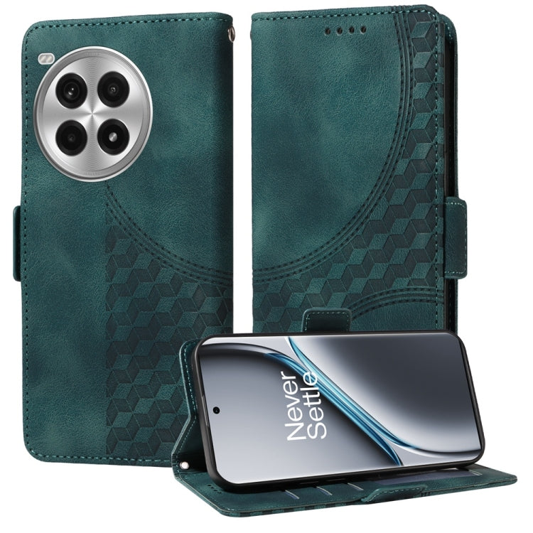Embossed Rhombus Starry Leather Phone Case