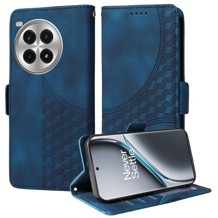 Embossed Rhombus Starry Leather Phone Case