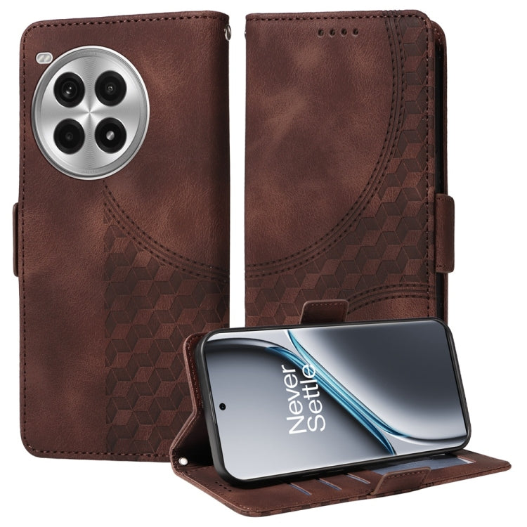 Embossed Rhombus Starry Leather Phone Case
