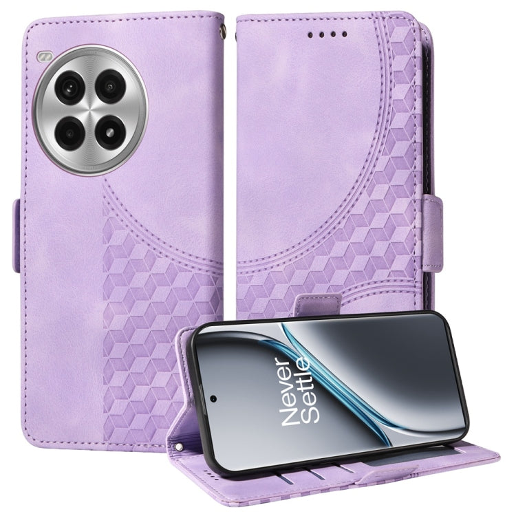 Embossed Rhombus Starry Leather Phone Case
