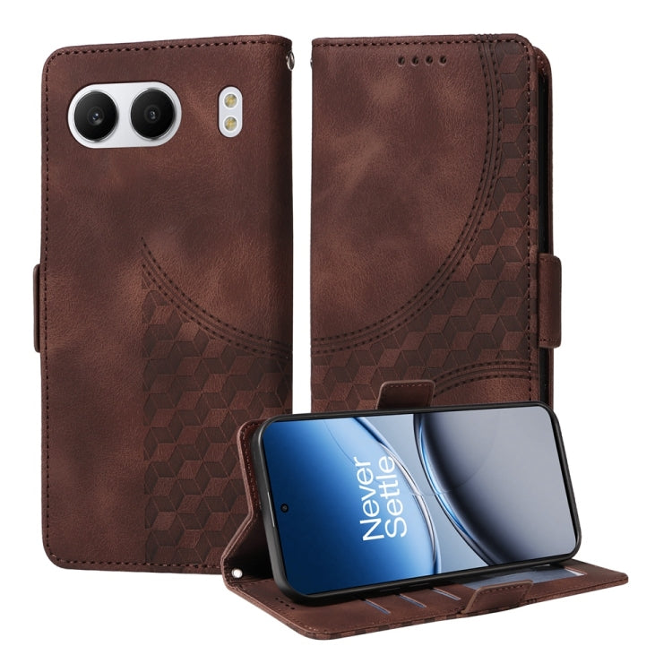 Embossed Rhombus Starry Leather Phone Case