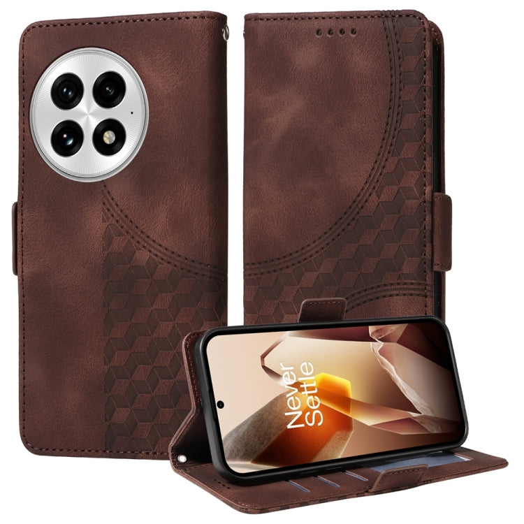 Embossed Rhombus Starry Leather Phone Case