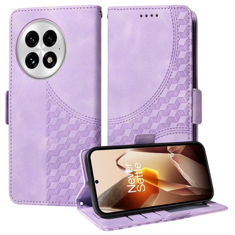 Embossed Rhombus Starry Leather Phone Case
