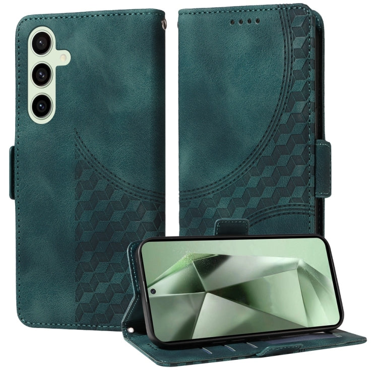 Embossed Rhombus Starry Leather Phone Case