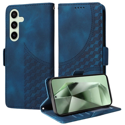 Embossed Rhombus Starry Leather Phone Case