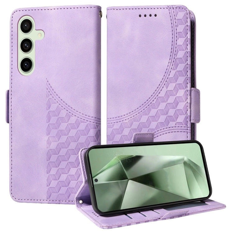 Embossed Rhombus Starry Leather Phone Case