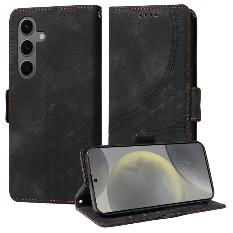 Embossed Rhombus Starry Leather Phone Case