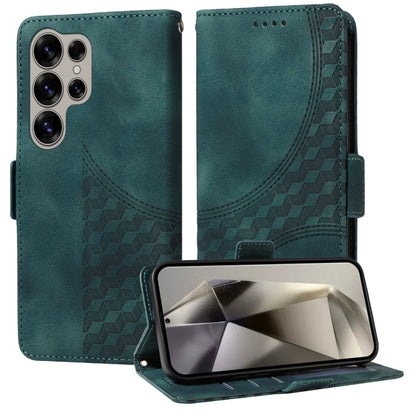 Embossed Rhombus Starry Leather Phone Case